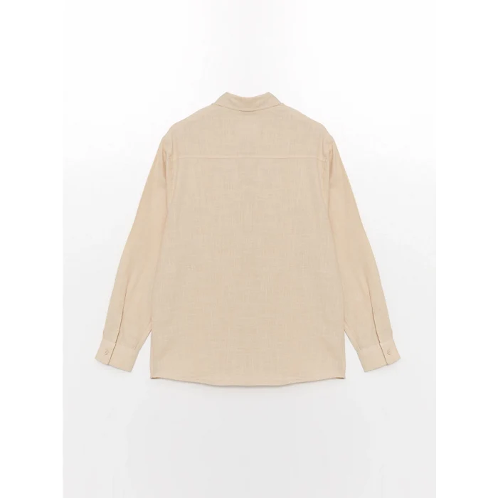 XSIDE Bej Regular Fit Uzun Kollu Poplin Erkek Gömlek