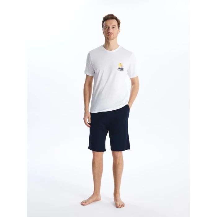 LC WAIKIKI Lacivert Standart Kalıp Erkek Şortlu Pijama Takımı