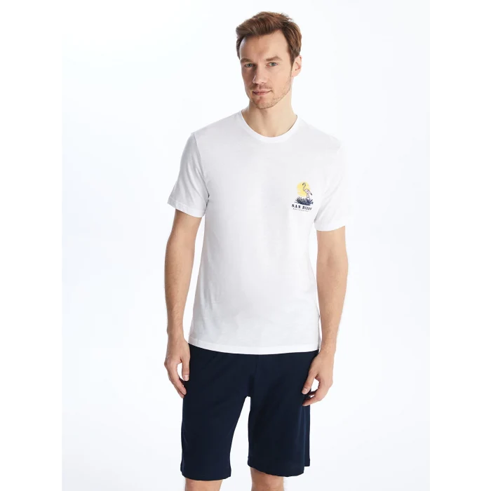 LC WAIKIKI Lacivert Standart Kalıp Erkek Şortlu Pijama Takımı