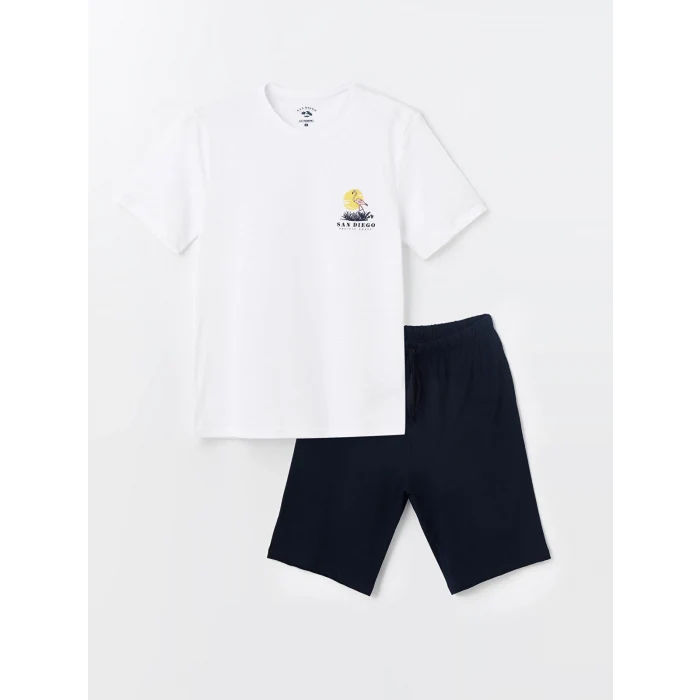 LC WAIKIKI Lacivert Standart Kalıp Erkek Şortlu Pijama Takımı
