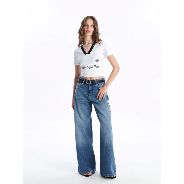 LCW Jeans Indigo Wideleg Kadın Jean Pantolon