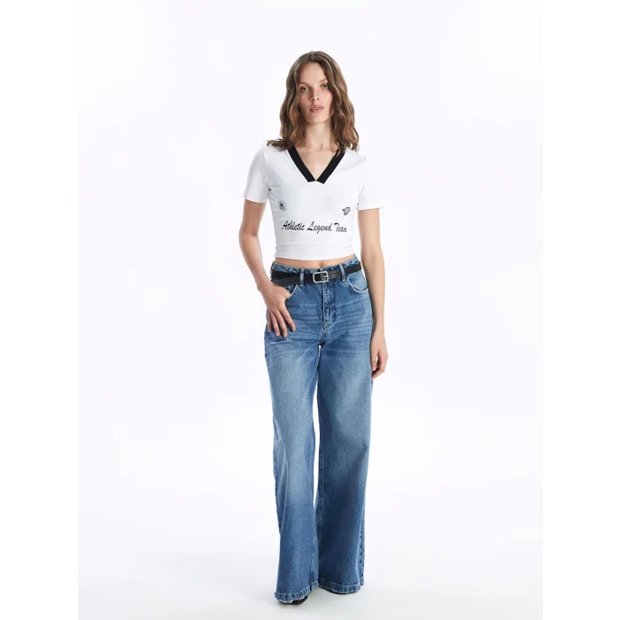 LCW Jeans Indigo Wideleg Kadın Jean Pantolon