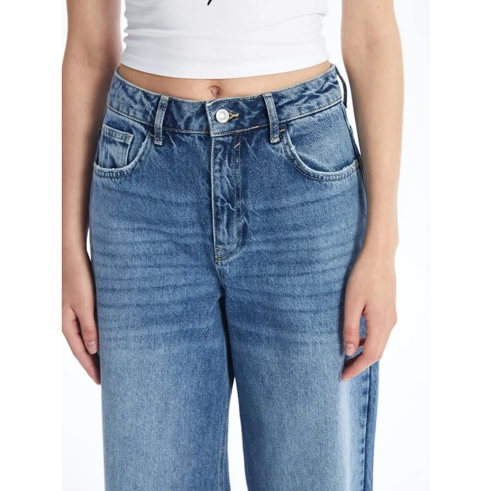 LCW Jeans Indigo Wideleg Kadın Jean Pantolon