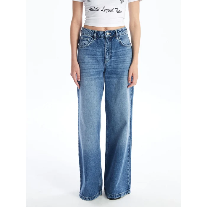 LCW Jeans Indigo Wideleg Kadın Jean Pantolon