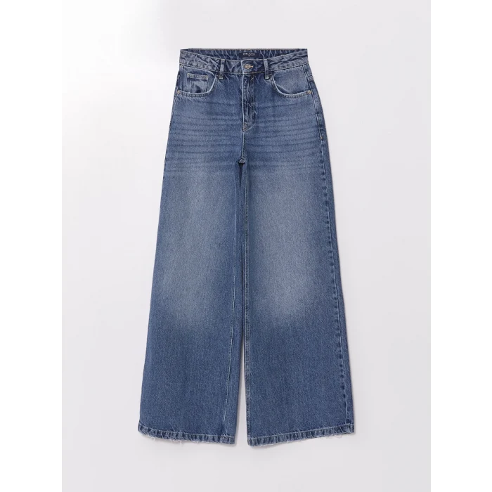 LCW Jeans Indigo Wideleg Kadın Jean Pantolon