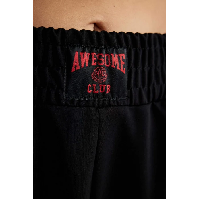 Defacto B8978 Siyah DeFactoFit Standart Fit Jogger İnce Eşofman Altı Çift Cepli Beli Paçası Lastikli