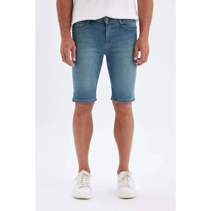 Defacto X4794 Yeşil Skinny Fit Jean Bermuda Şort