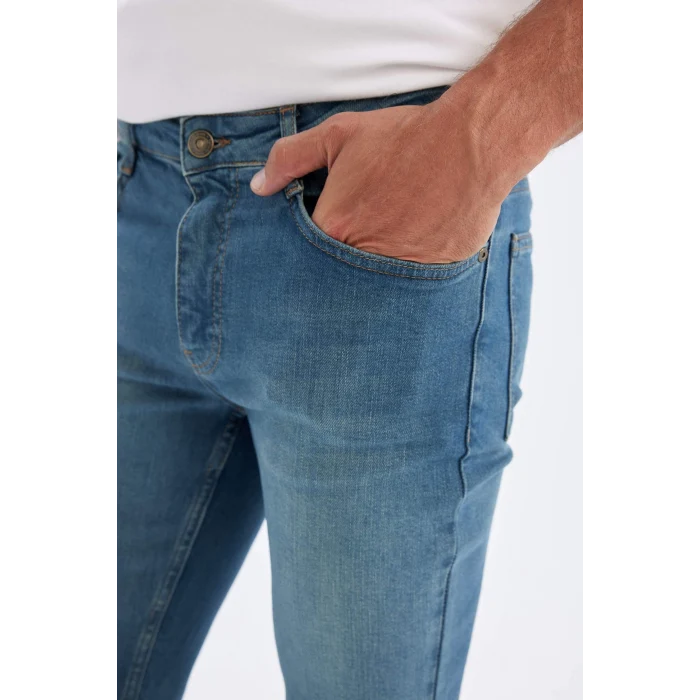 Defacto X4794 Yeşil Skinny Fit Jean Bermuda Şort