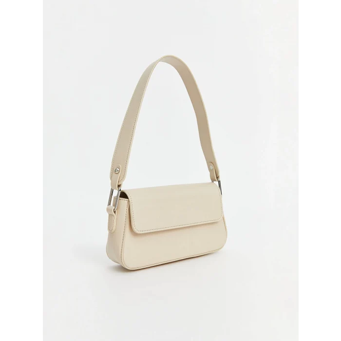 LCW ACCESSORIES Ekru Deri Görünümlü Kadın Kol Çantası