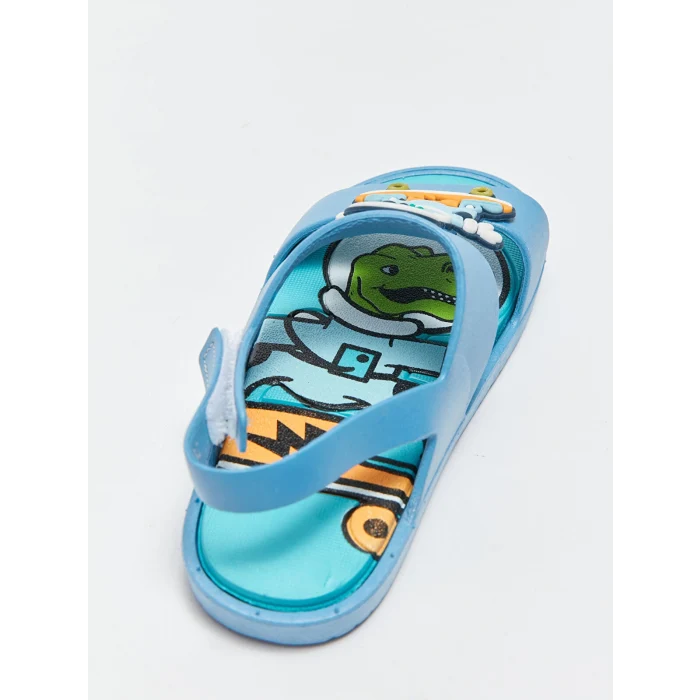 LCW STEPS Mavi Patch Detaylı Erkek Bebek Sandalet