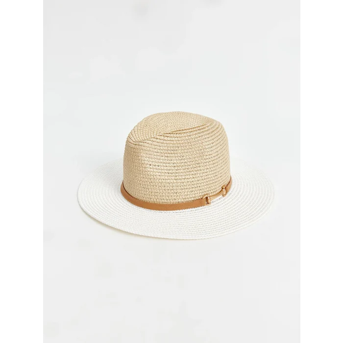 LCW ACCESSORIES Bej Kadın Hasır Fötr Şapka