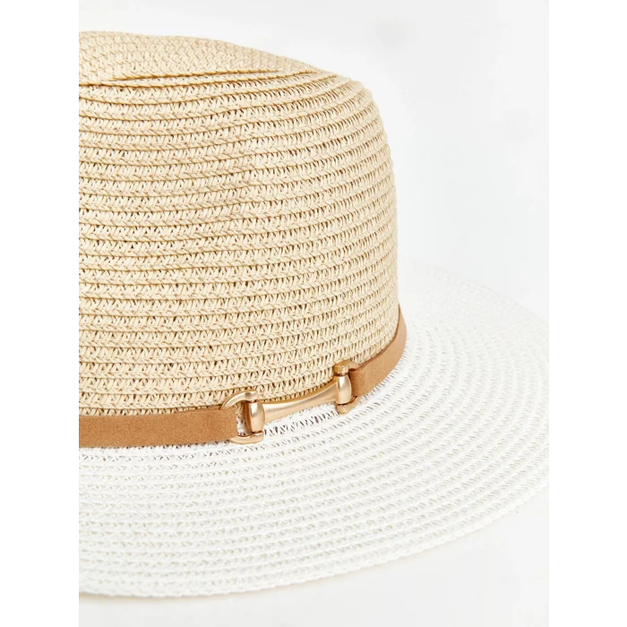 LCW ACCESSORIES Bej Kadın Hasır Fötr Şapka
