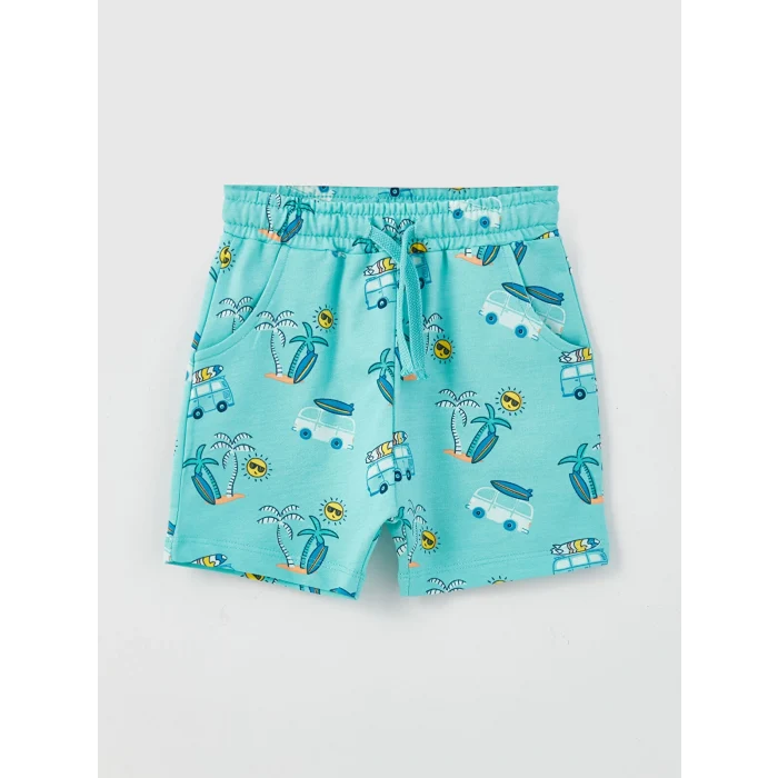 LCW baby Ekru Bisiklet Yaka Desenli Erkek Bebek 3lü Takım