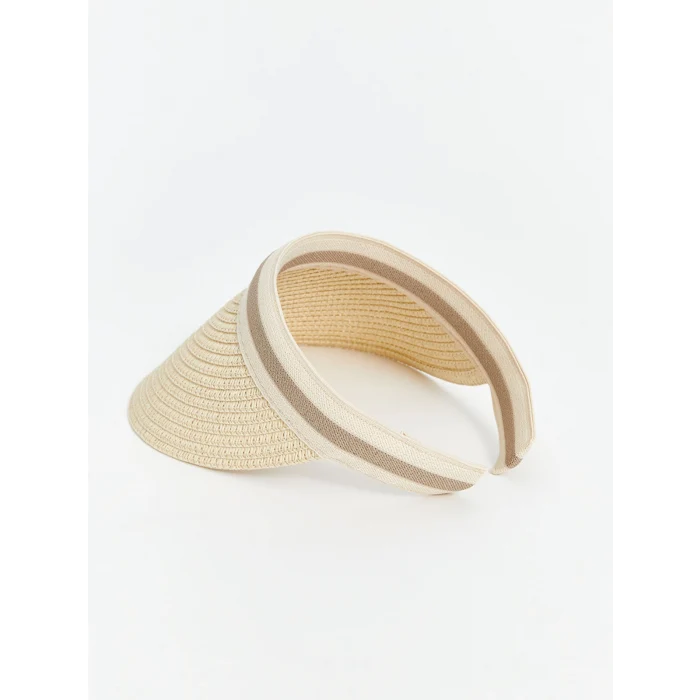 LCW ACCESSORIES Bej Kadın Hasır Vizör Şapka