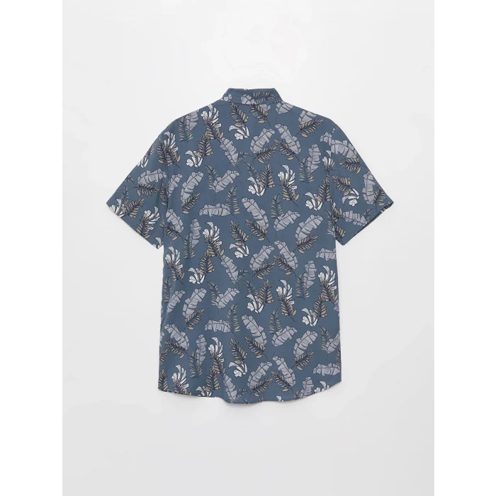 SOUTHBLUE Indigo Regular Fit Kısa Kollu Desenli Viskon Erkek Gömlek