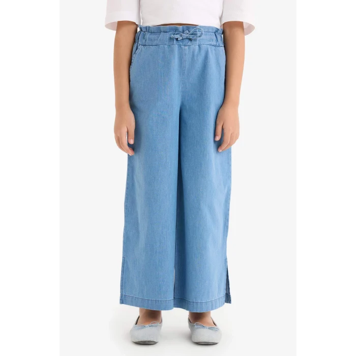 Defacto D7102 Mavi Kız Çocuk Culotte Geniş Paça Jean Pantolon
