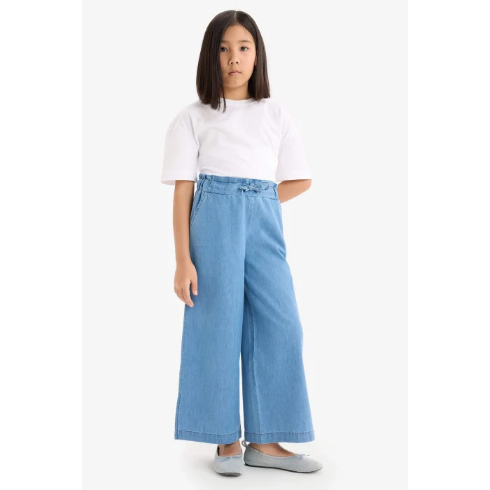 Defacto D7102 Mavi Kız Çocuk Culotte Geniş Paça Jean Pantolon