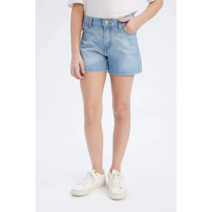 Defacto B5037 Mavi Kız Çocuk Jean Şort