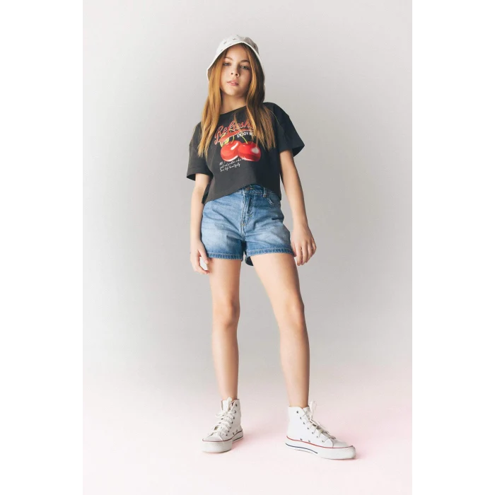 Defacto B5037 Mavi Kız Çocuk Jean Şort