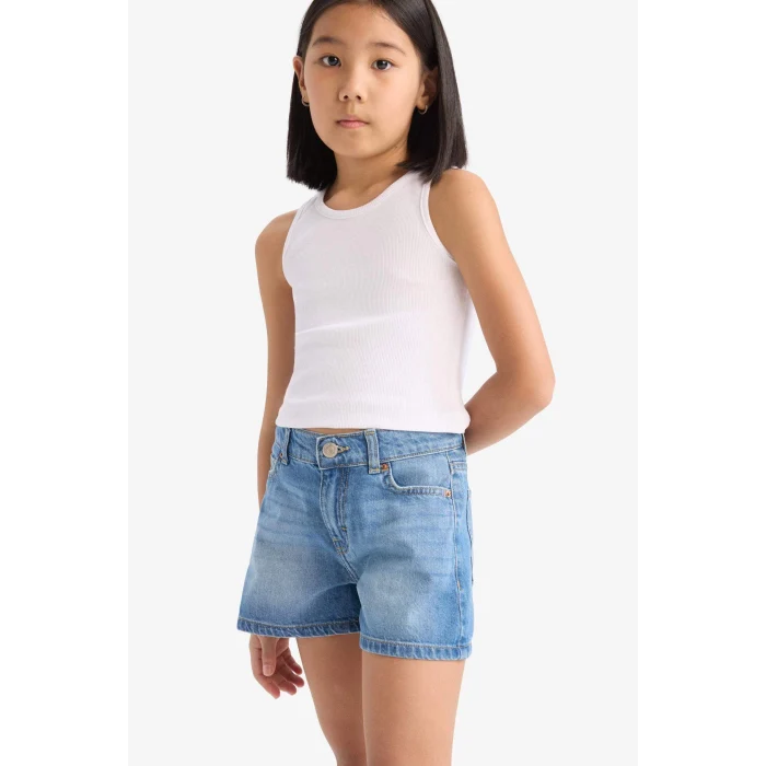 Defacto B5037 Mavi Kız Çocuk Jean Şort