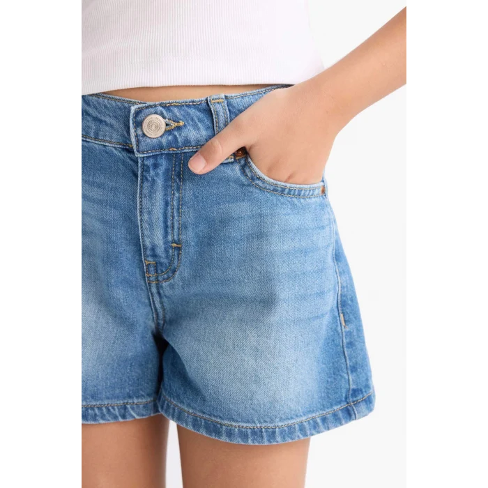 Defacto B5037 Mavi Kız Çocuk Jean Şort