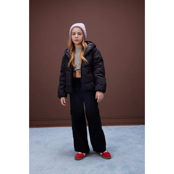 Defacto D7373 DENIM Kız Çocuk Wide Leg Kargo Geniş Paça Jean Pantolon