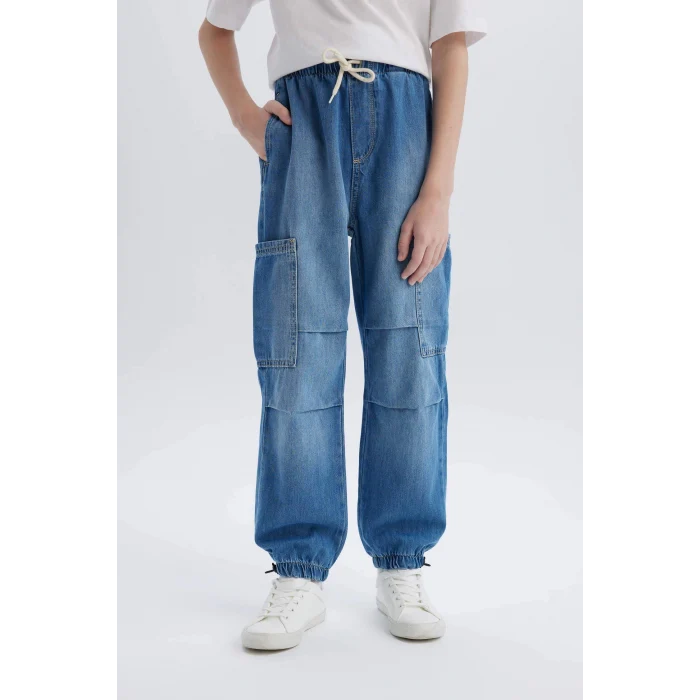 Defacto D6648 Mavi Erkek Çocuk Paraşüt Jean Pantolon