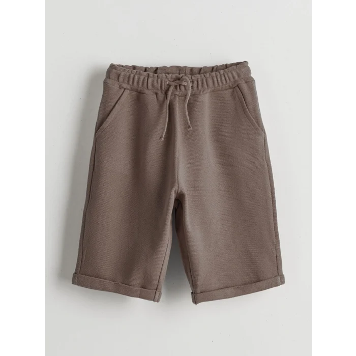 LCW Kids Bej Çizgili Erkek Çocuk Tişört ve Şort 2li