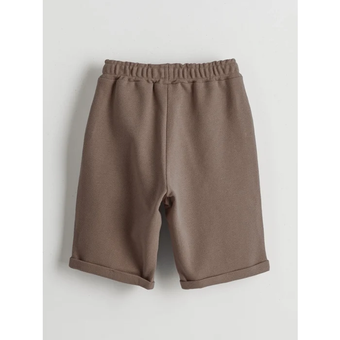 LCW Kids Bej Çizgili Erkek Çocuk Tişört ve Şort 2li