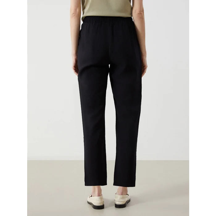 LCWAIKIKI Classic Siyah Beli Lastikli Havuç Kesim Kadın Pantolon