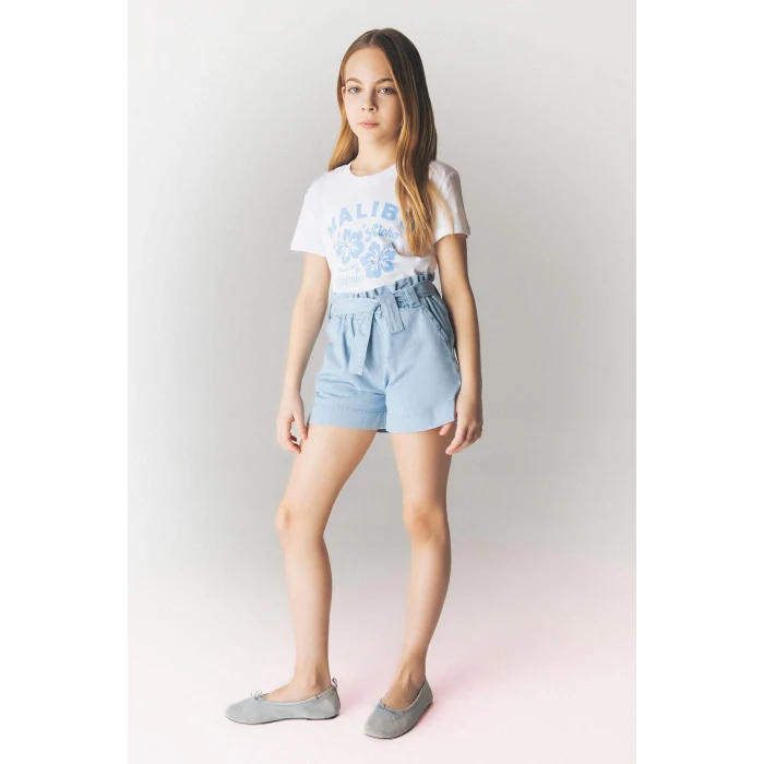 Defacto C9302 Mavi Kız Çocuk Jean Şort