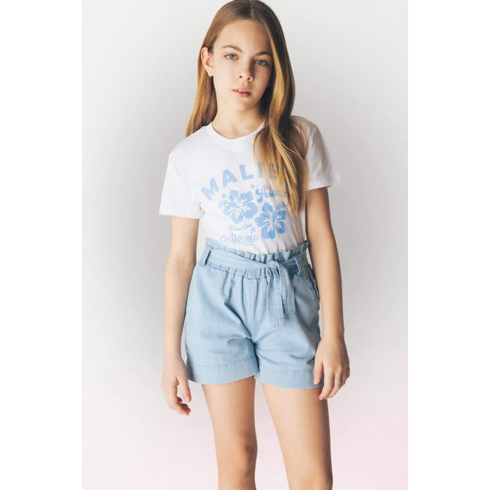 Defacto C9302 Mavi Kız Çocuk Jean Şort