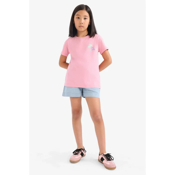 Defacto C9302 Mavi Kız Çocuk Jean Şort