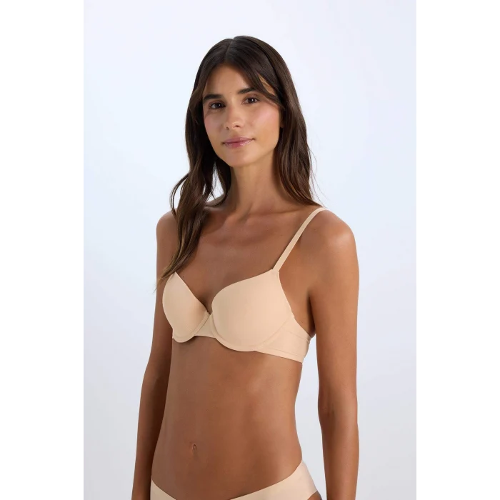 Defacto T8471 Bej Micro Comfort Pedli Tişört Bra-Fall in Love