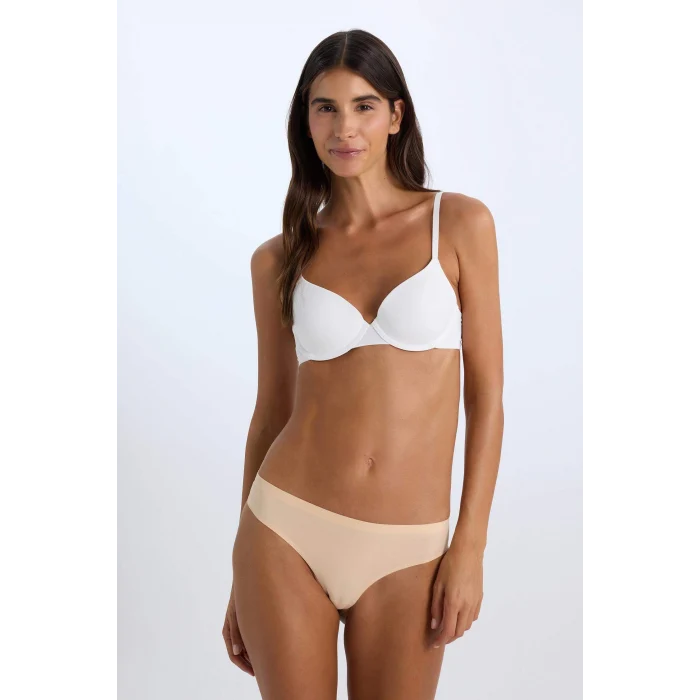 Defacto T8471 Ekru Micro Comfort Pedli Tişört Bra-Fall in Love