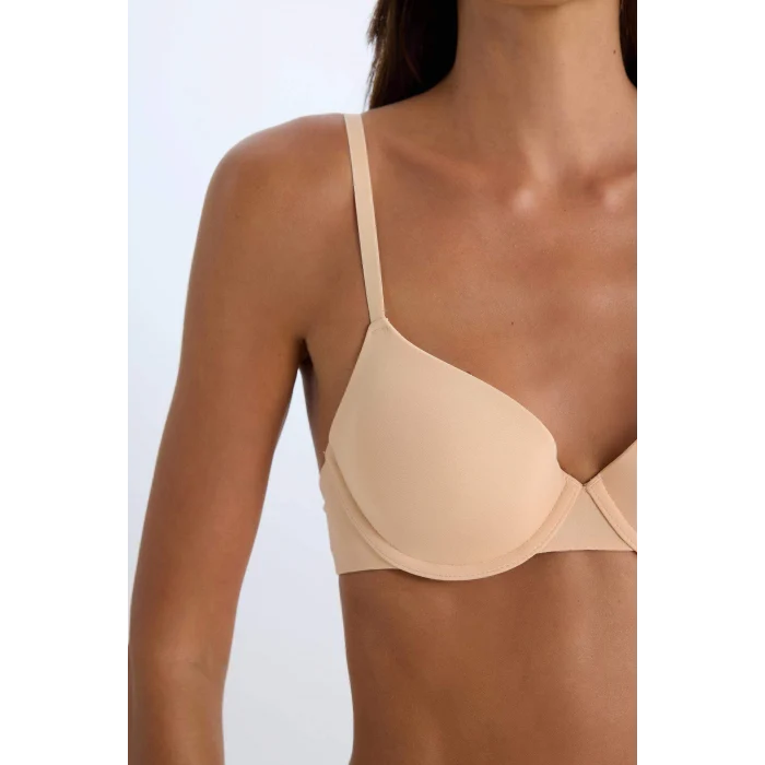 Defacto T8471 Bej Micro Comfort Pedli Tişört Bra-Fall in Love