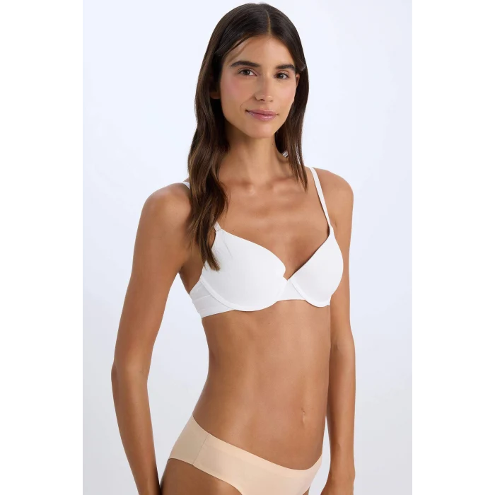 Defacto T8471 Ekru Micro Comfort Pedli Tişört Bra-Fall in Love