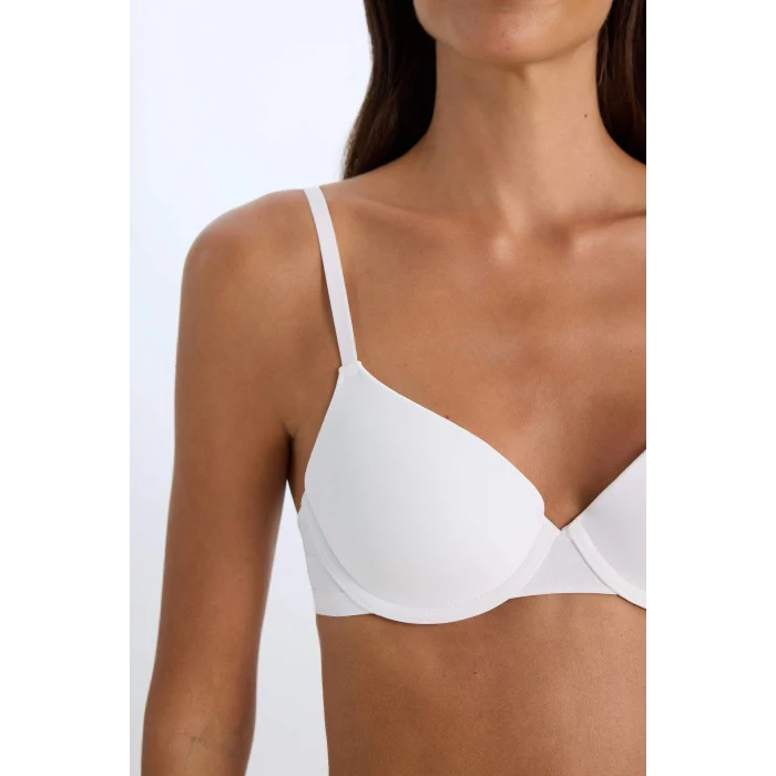 Defacto T8471 Ekru Micro Comfort Pedli Tişört Bra-Fall in Love