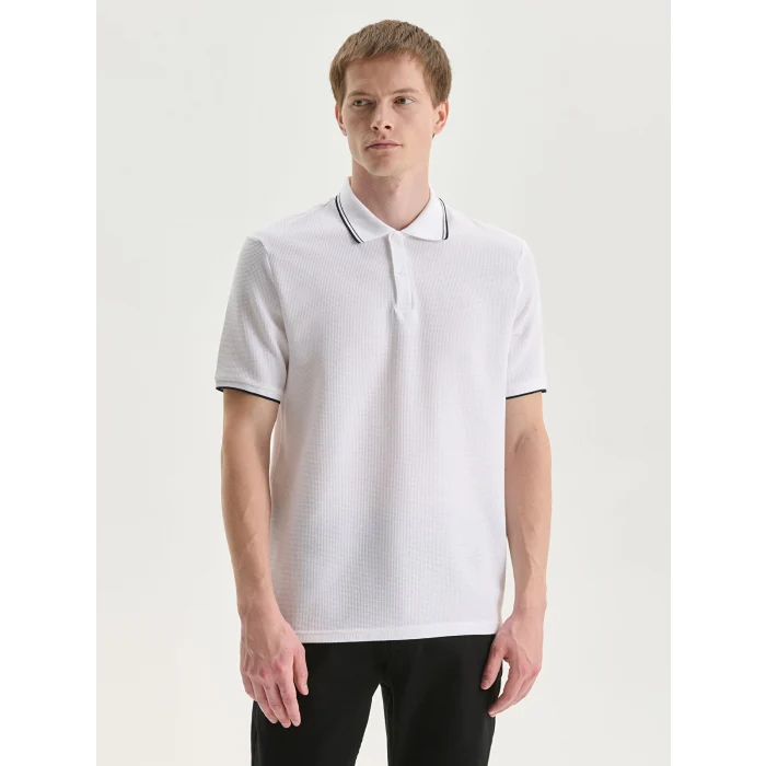 LC WAIKIKI Beyaz Polo Yaka Kısa Kollu Erkek Tişört