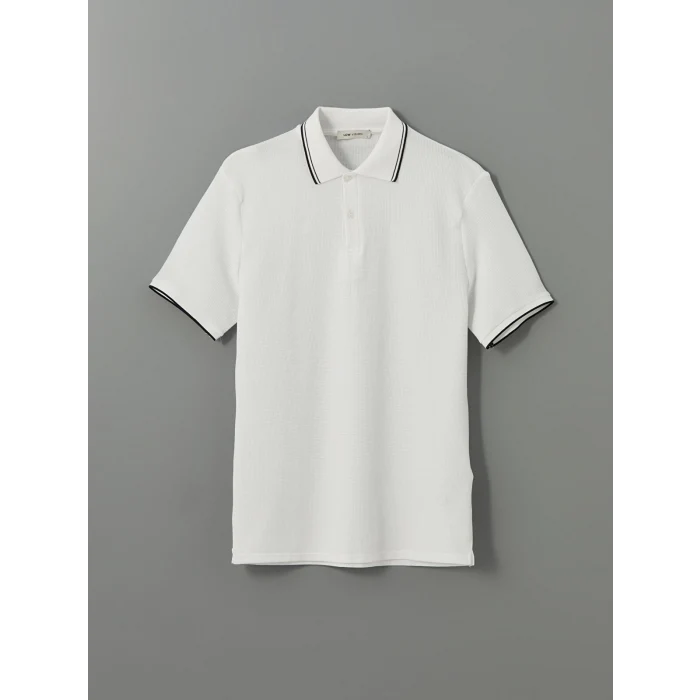LC WAIKIKI Beyaz Polo Yaka Kısa Kollu Erkek Tişört