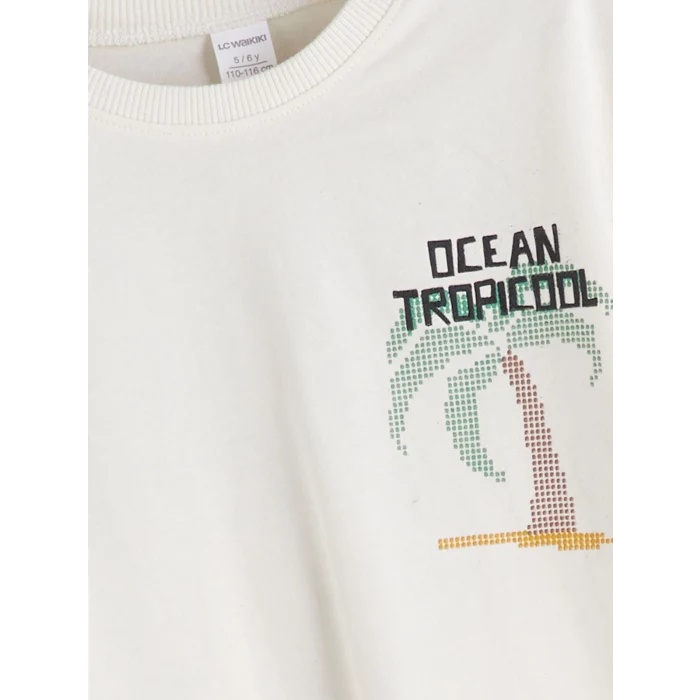 LCW Kids Bej Baskılı Erkek Çocuk Tişört ve Cepli Şort 2li