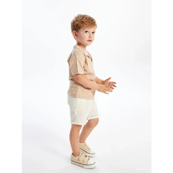 LCW Kids Bej Beli Lastikli Basic Erkek Bebek Şort