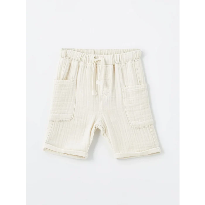 LCW Kids Bej Beli Lastikli Basic Erkek Bebek Şort