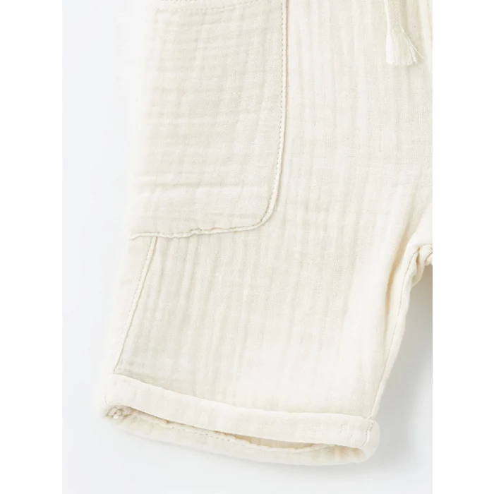 LCW Kids Bej Beli Lastikli Basic Erkek Bebek Şort