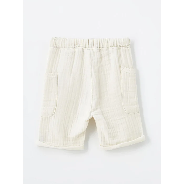 LCW Kids Bej Beli Lastikli Basic Erkek Bebek Şort