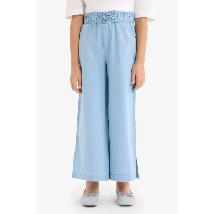 Defacto D7102 Mavi Kız Çocuk Culotte Geniş Paça Jean Pantolon