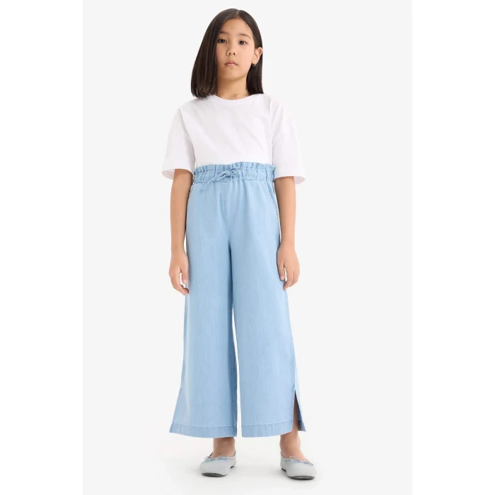 Defacto D7102 Mavi Kız Çocuk Culotte Geniş Paça Jean Pantolon