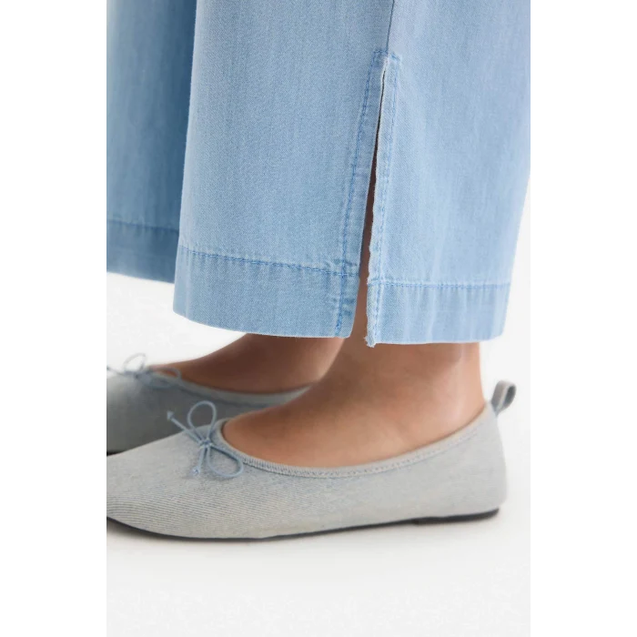 Defacto D7102 Mavi Kız Çocuk Culotte Geniş Paça Jean Pantolon