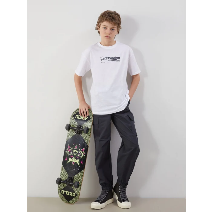 LCW Kids Antrasit Beli Lastikli Erkek Çocuk Kargo Jogger Pantolon