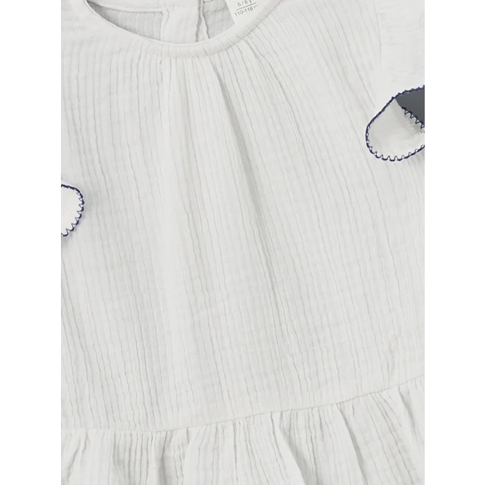 LCW Kids Beyaz Müslin Kız Çocuk Bluz ve Pantolon 2li